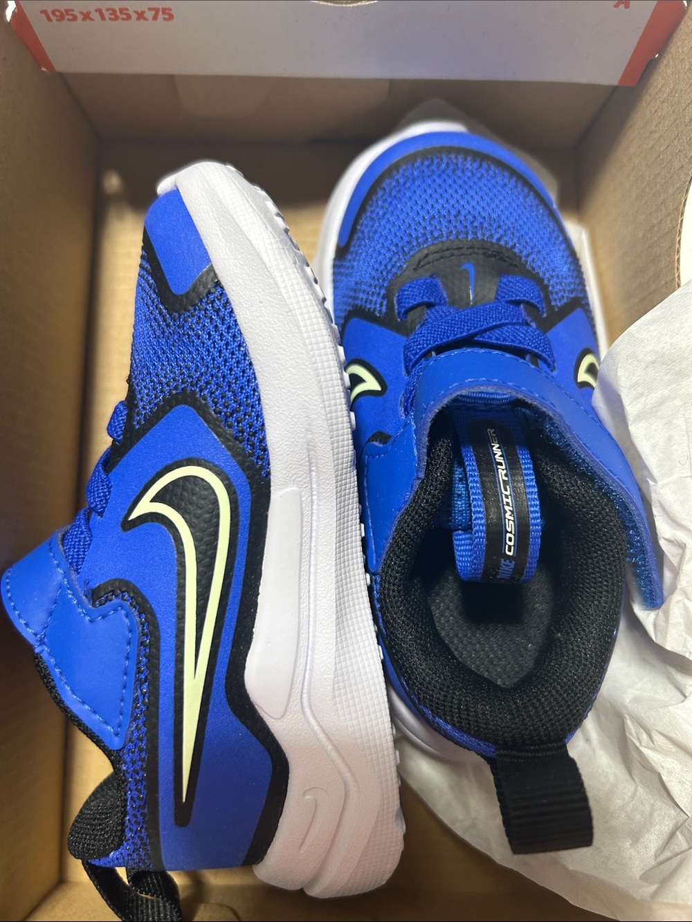 Nike Kids Blue and Black Athletic Sneakers with White Sole